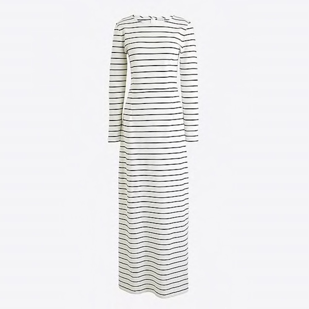 J Crew Long Sleeve Cotton Striped Maxi Dress XXL